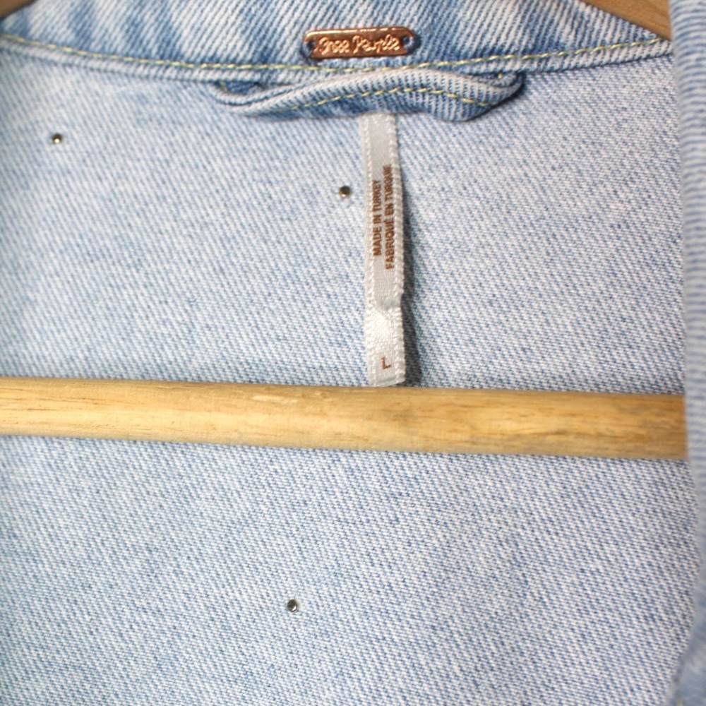 Free People Sunday Funday Pearl Denim Jacket - Picture 8 of 9